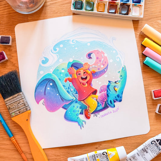 the ice dragon's whisper ⊹ original artwork